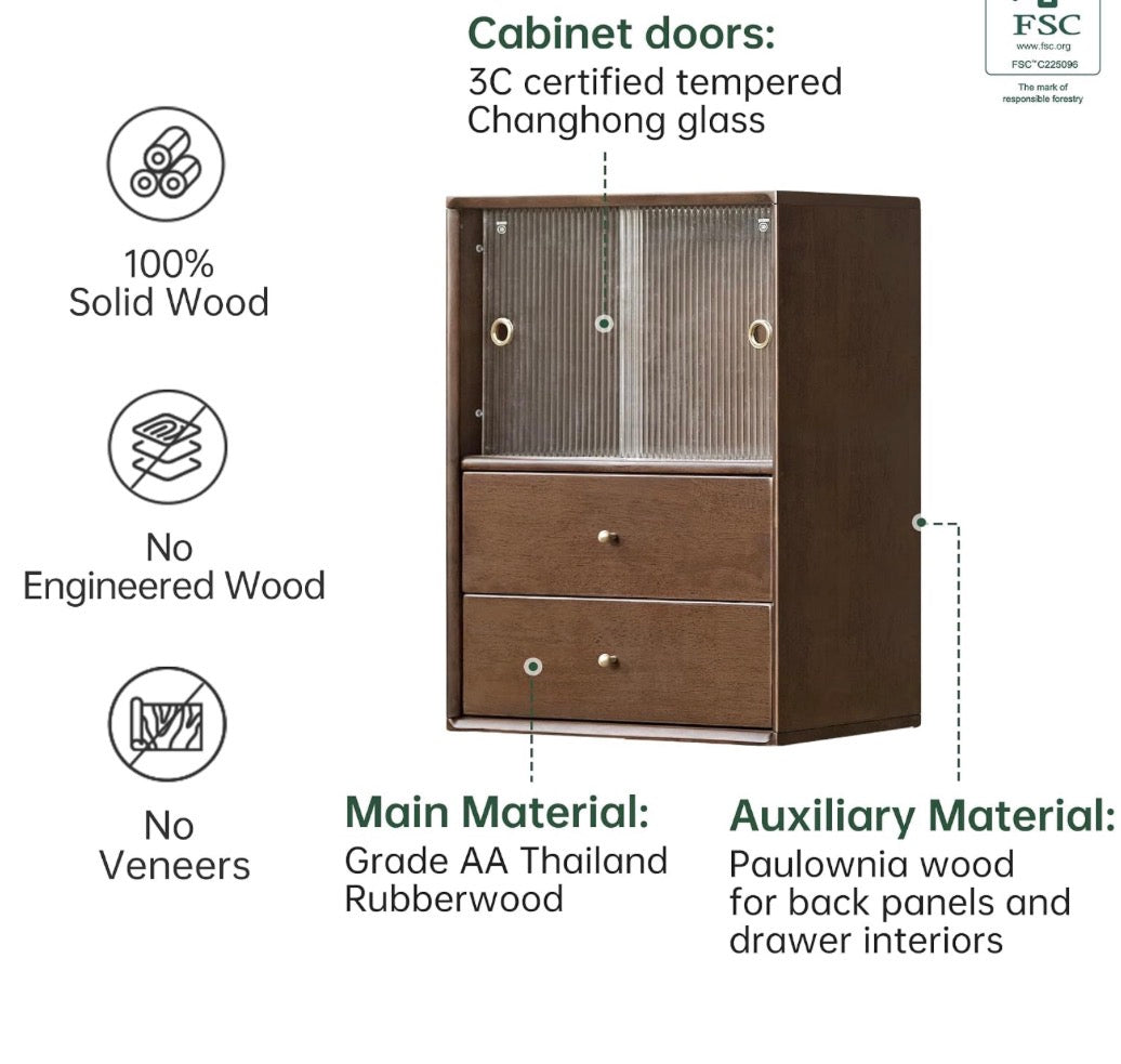 Rubberwood Solid Wood Modular Bookcase and TV Stand Combo