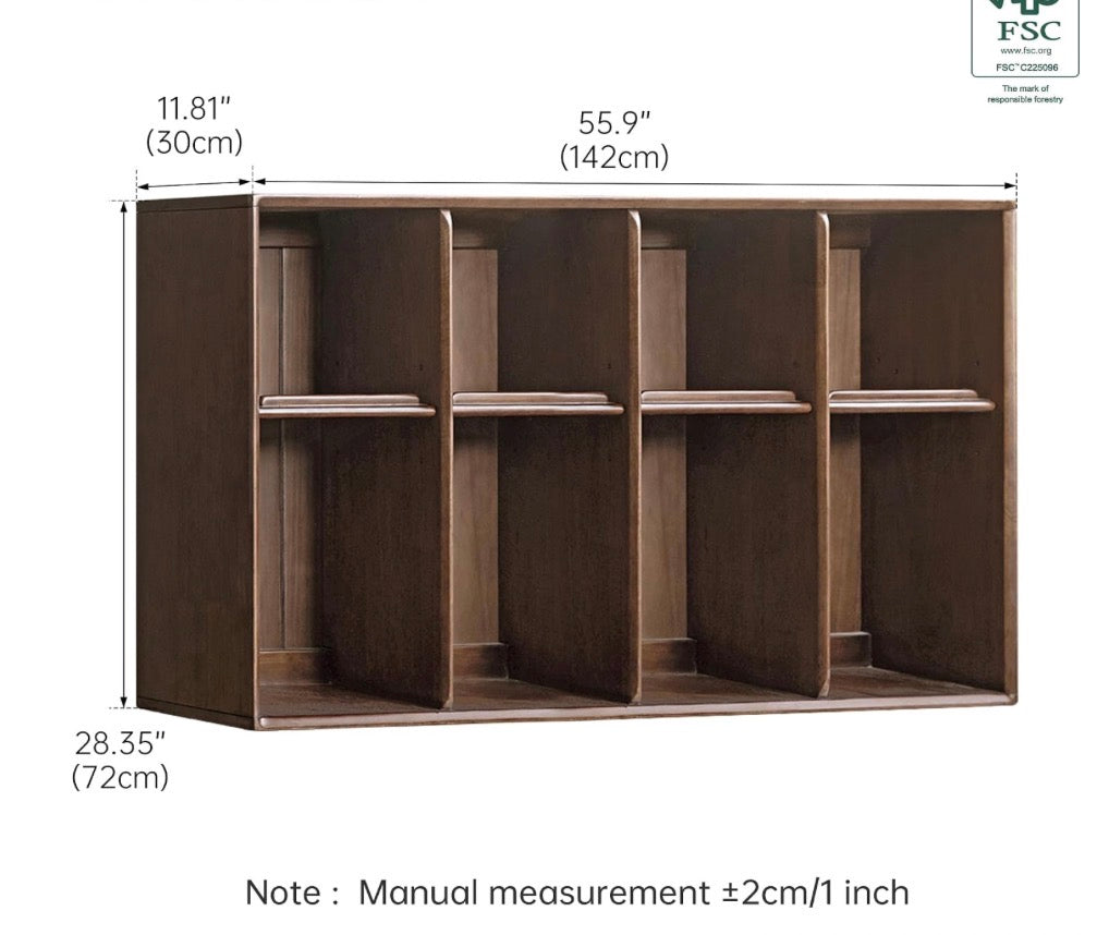 Rubberwood Solid Wood Modular Bookcase and TV Stand Combo