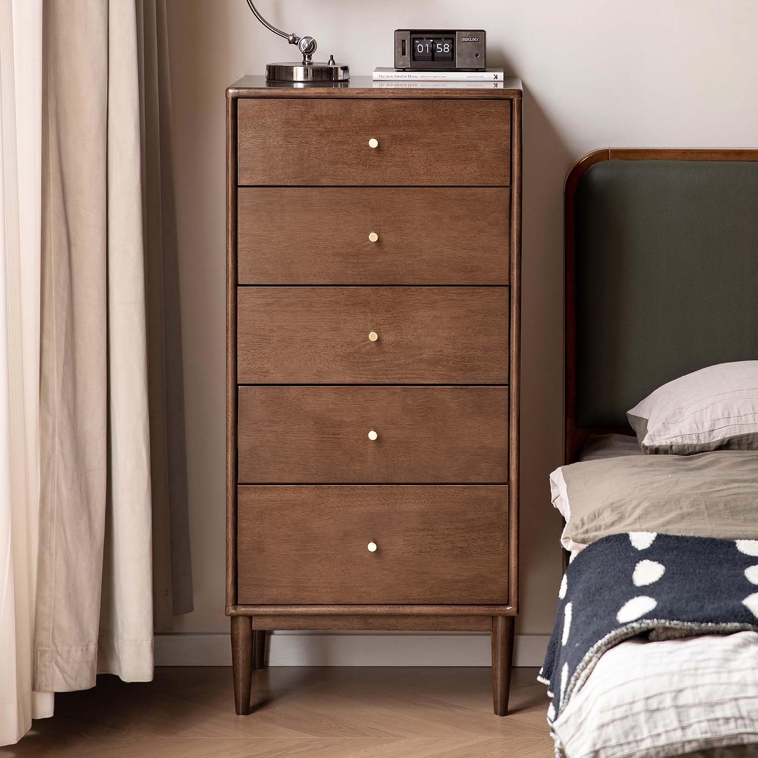 Black Walnut solid wood, solid RubberWood  Drawer, Modern Porch Cabinet