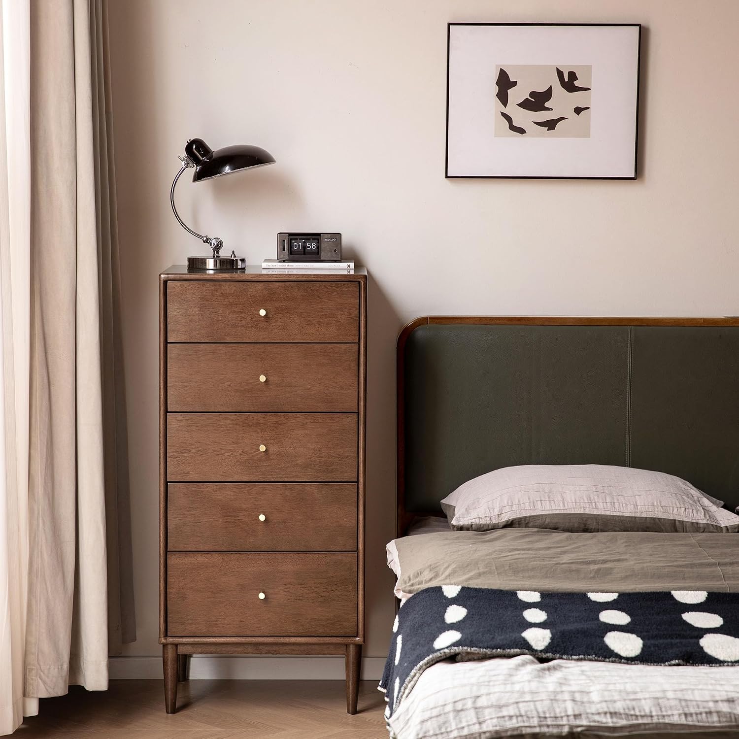 Black Walnut solid wood, solid RubberWood  Drawer, Modern Porch Cabinet