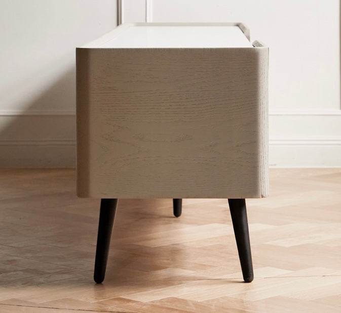 Oak solid wood slate TV cabinet modern high-leg light luxury "