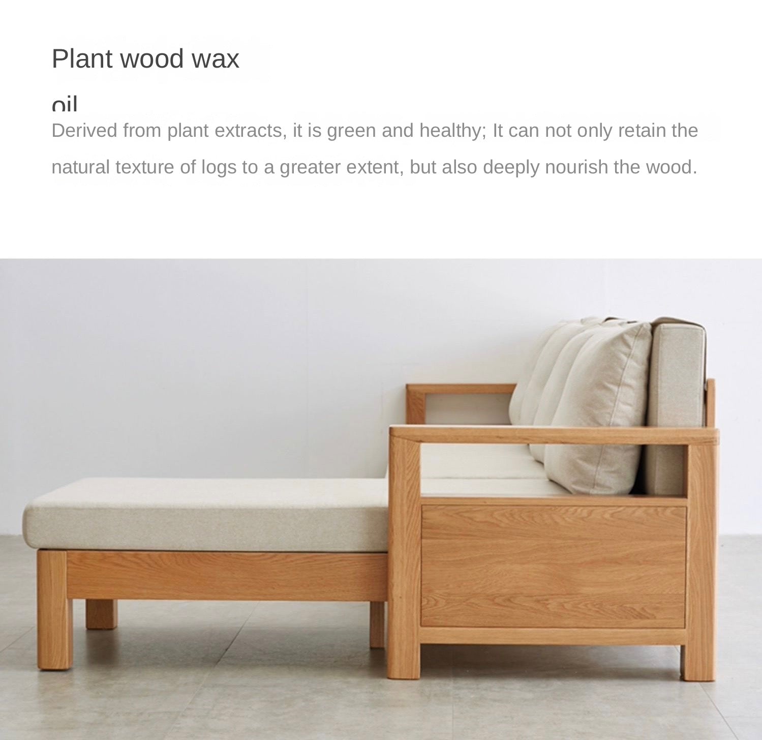 Oak Solid Wood corner Sofa Bed -