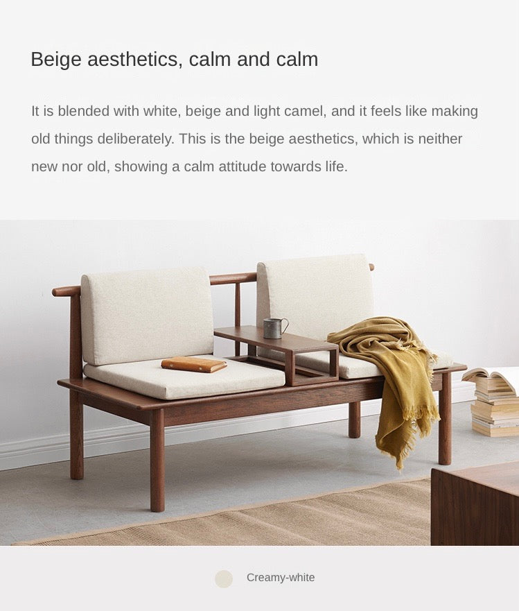 Oak Solid Wood Sofa Winter/Summer Dual Use "
