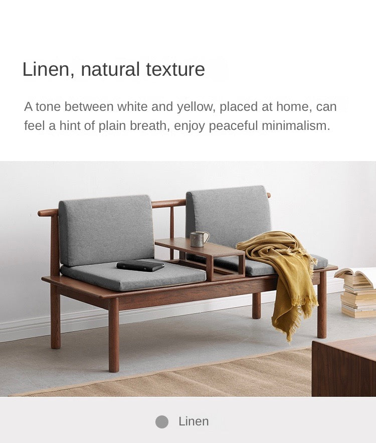 Oak Solid Wood Sofa Winter/Summer Dual Use "