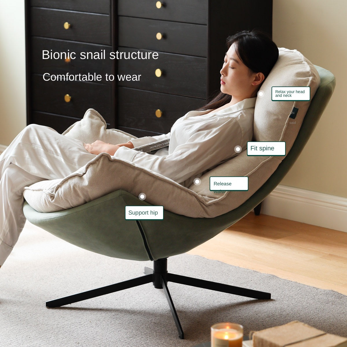 Technology Cloth Eggshell Chair 360° free rotation"