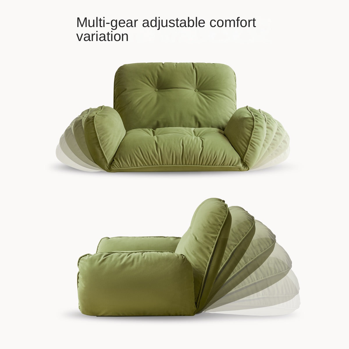 Multiple adjustable Soft velvet fabric floor Armchair"