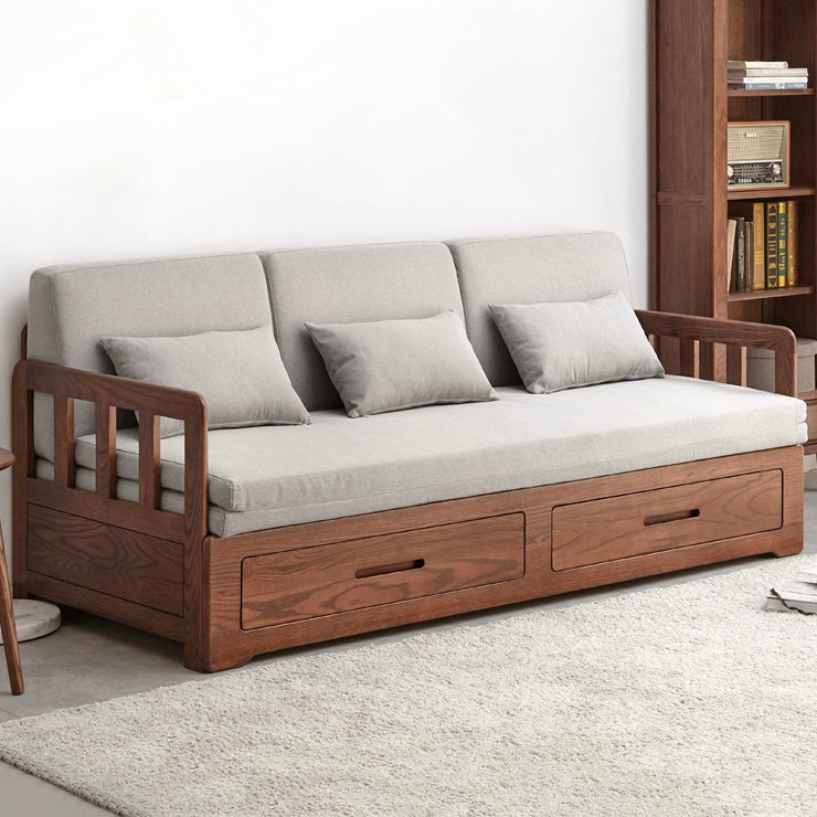 Oak Solid Wood storage Sofa Bed-