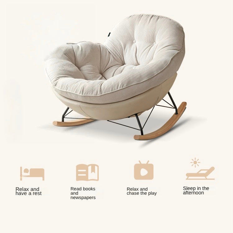 Baby cotton,Beech rocking chair"
