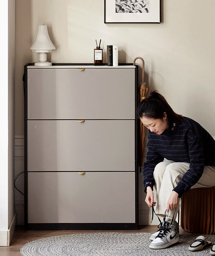 Super thin store shoe cabinet