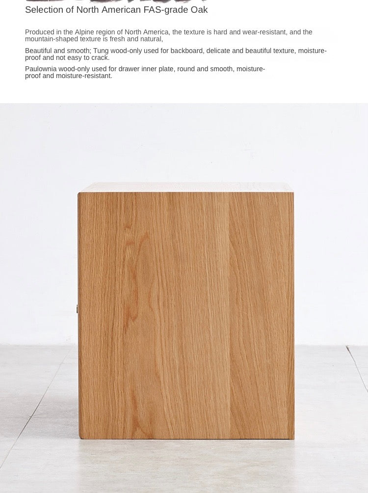 Oak solid wood rattan side cabinet "