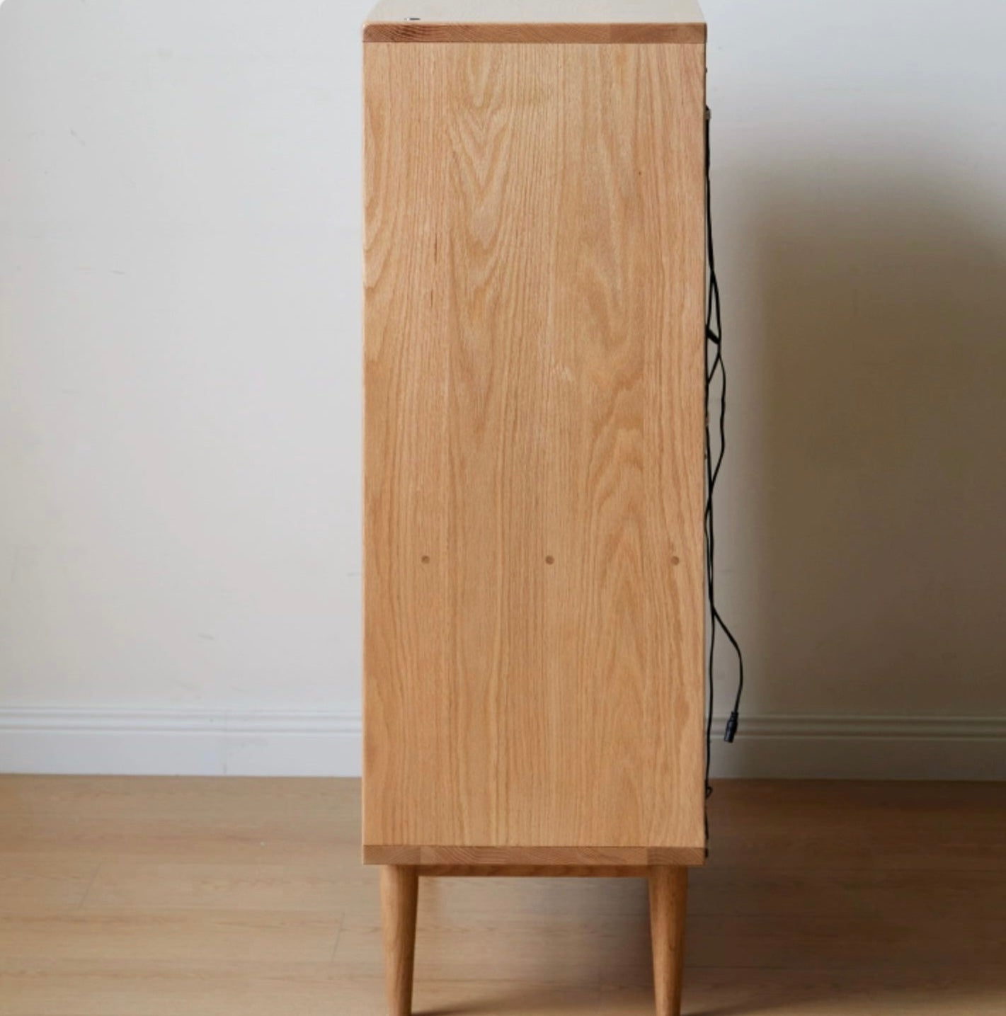Oak solid wood side cabinet LED light-