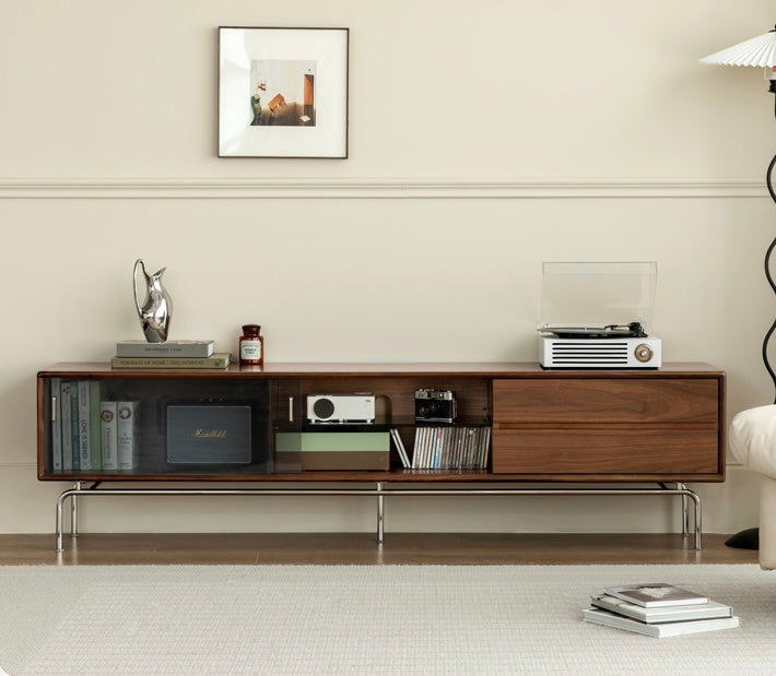 Black Walnut Solid Wood TV Cabinet Modern "