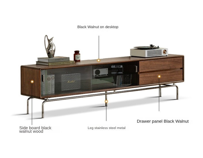 Black Walnut Solid Wood TV Cabinet Modern "