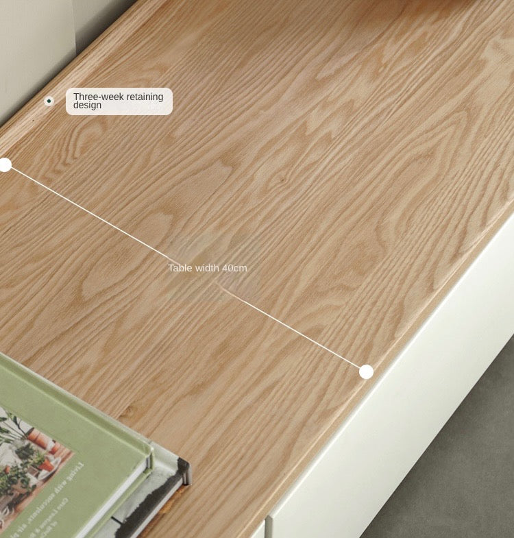 Ash Solid Wood Floor to Floor TV Cabinet Modern"