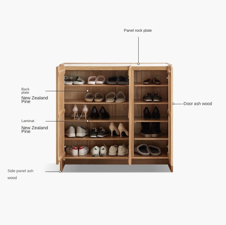 Ash,Beech Solid wood rock top shoe cabinet"