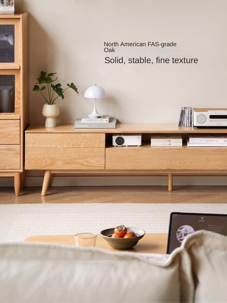 Oak solid wood TV cabinet modern Luxury"