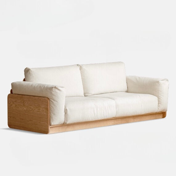 Oak solid wood down fabric sofa"