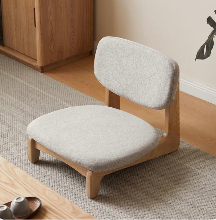 Solid Wood Tatami Tea Chair Modern Simple Living Room Sofa Chair Ash ...