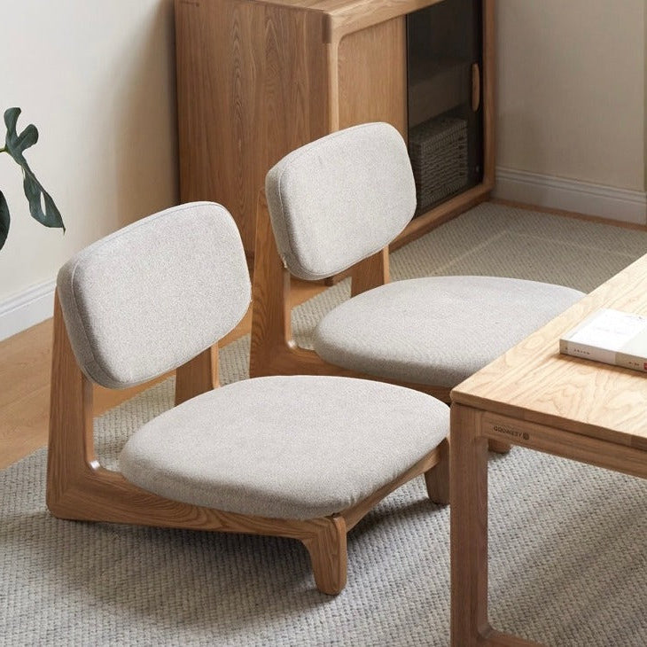 Solid Wood Tatami Tea Chair Modern Simple Living Room Sofa Chair Ash ...