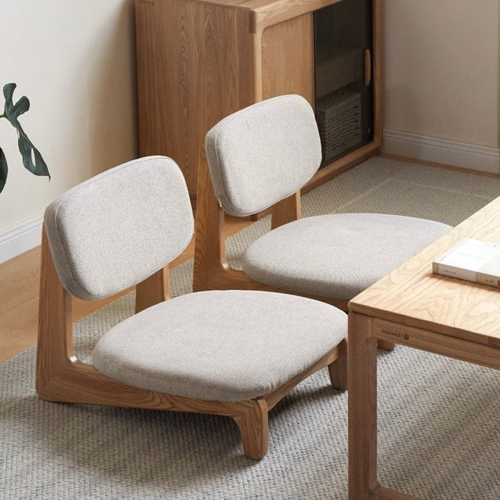 Solid Wood Tatami Tea Chair Modern Simple Living Room Sofa Chair Ash ...