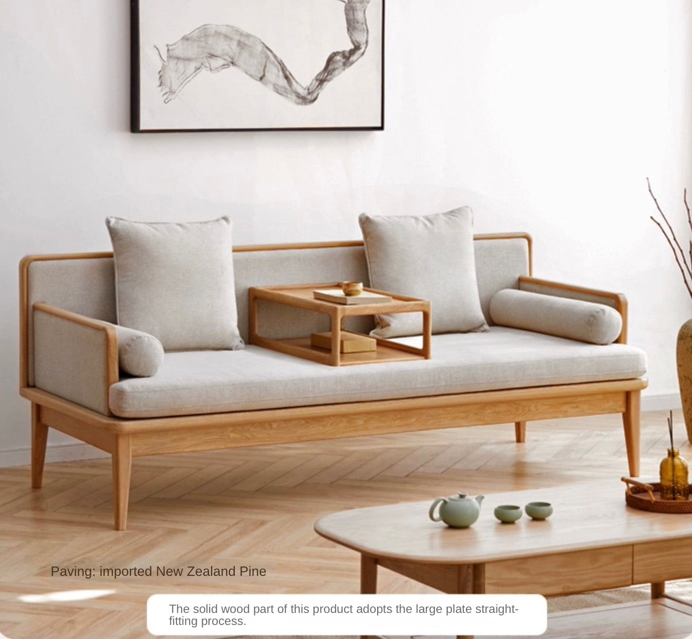 Ash walnut color elegant sofa -