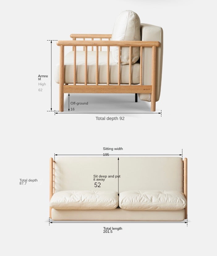 Oak solid wood sofa bed modern technology cloth