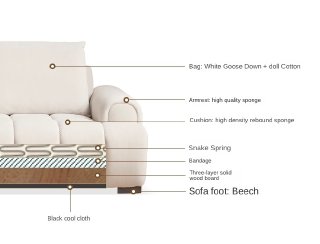 Cream Wind Cat Scratch Cloth goose down Sofa "