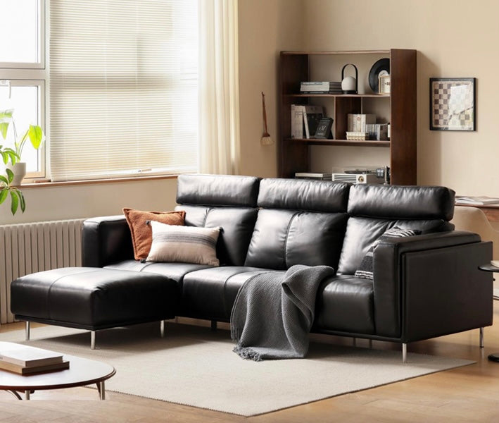 Cowhide Down Black Light Luxury Sofa"