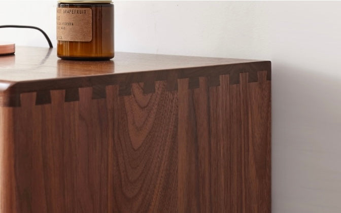 Black walnut solid wood TV cabinet coffee table combination"