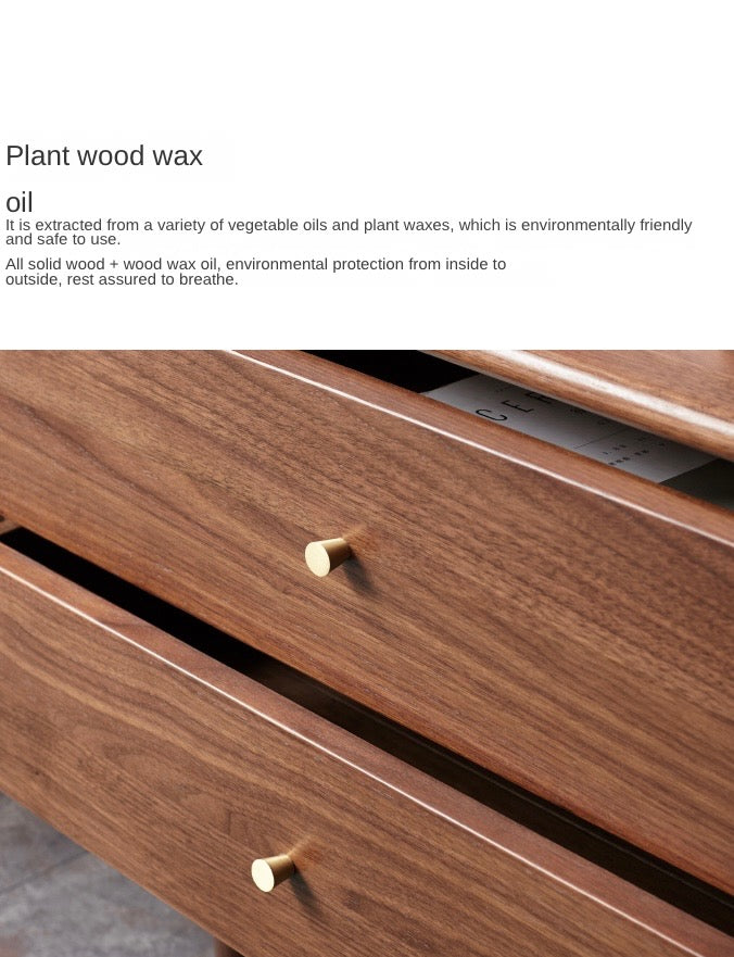 Black walnut solid wood TV cabinet coffee table combination"