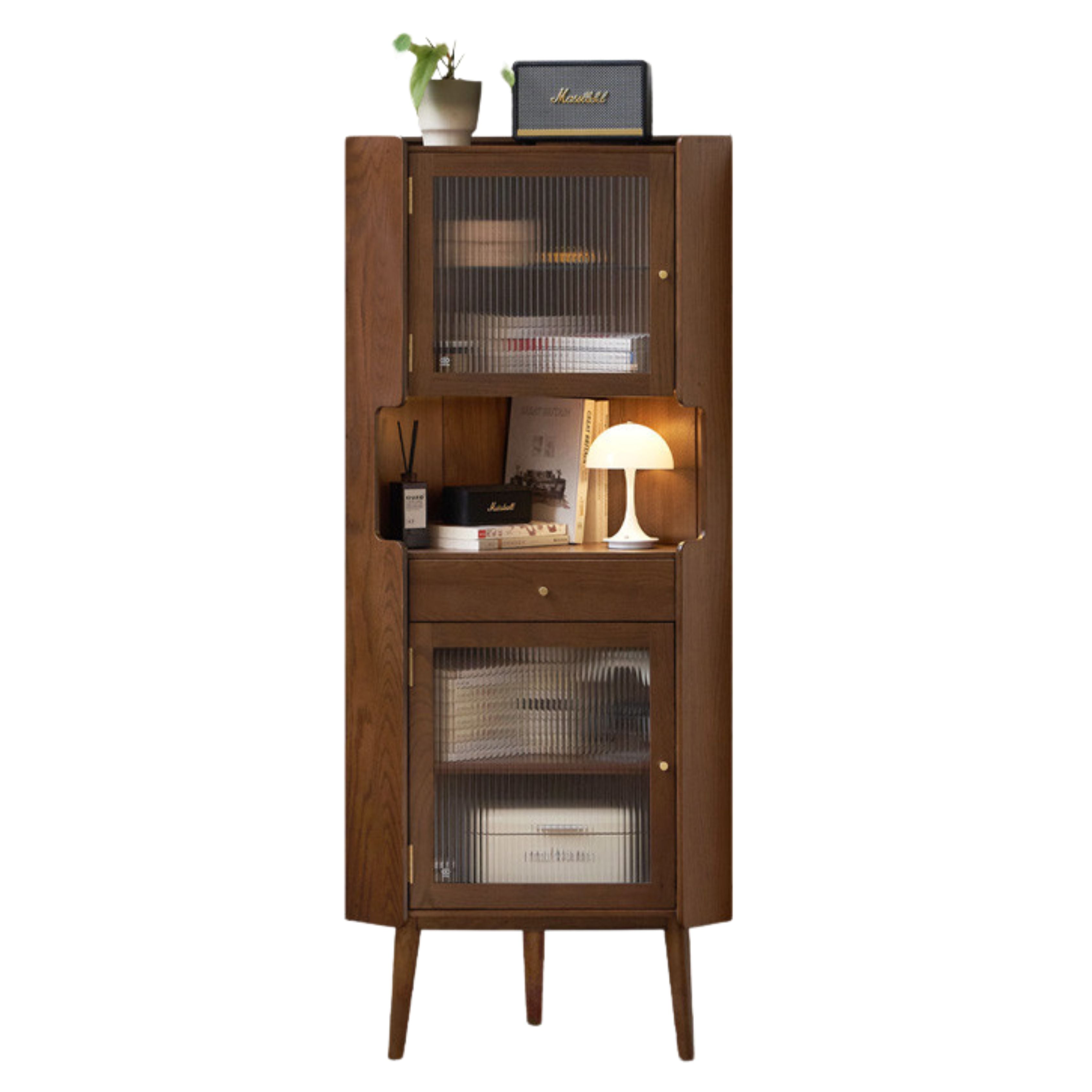 Oak Solid Wood Corner Side Cabinet