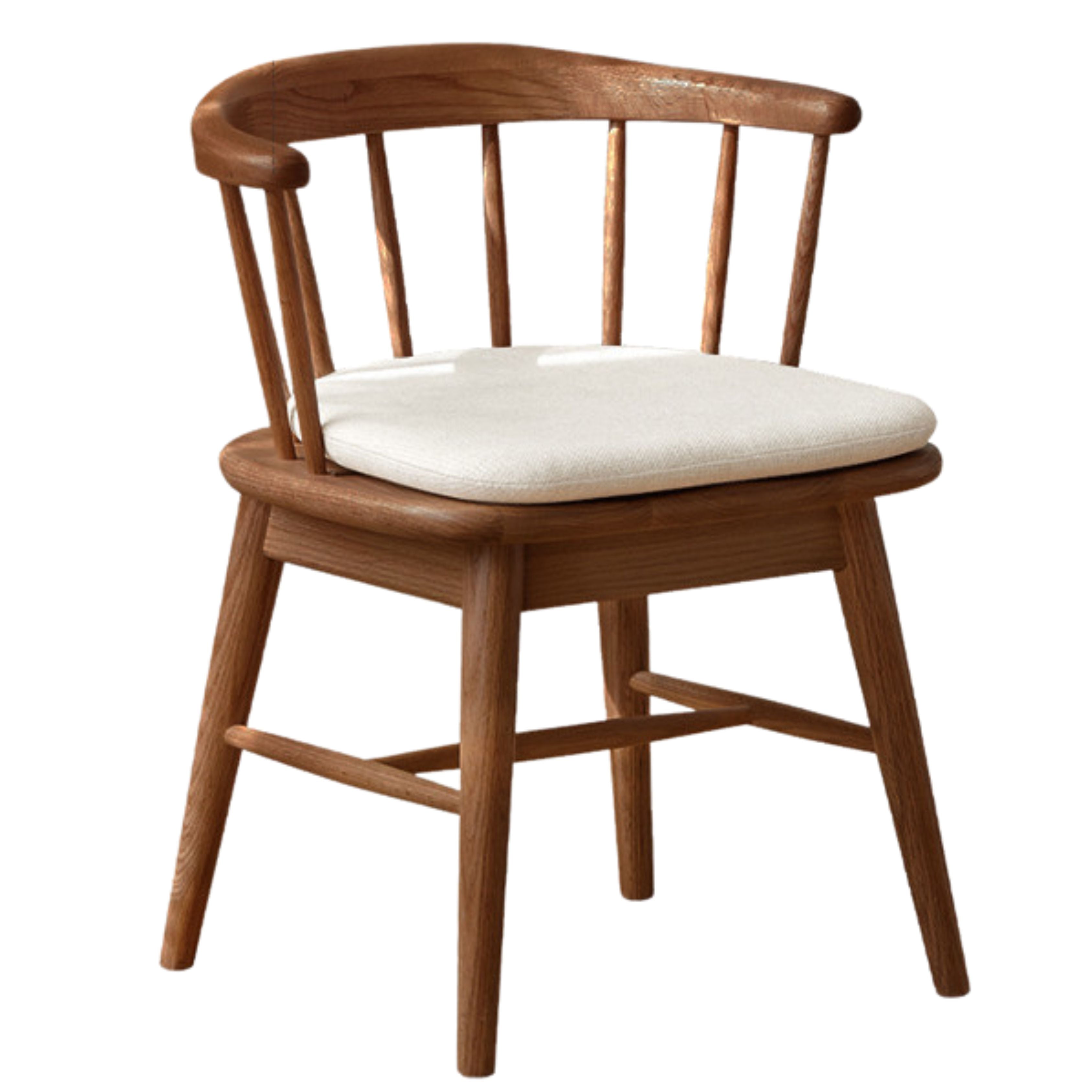 Oak, Black Walnut, Cherry Color Solid Wood Rotating Chair
