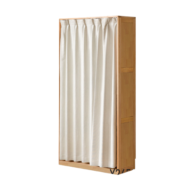 Oak Solid Wood Wardrobe Thin Cloth Curtain