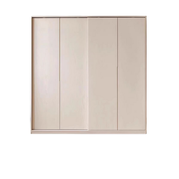 Oak solid wood cream wardrobe sliding door -