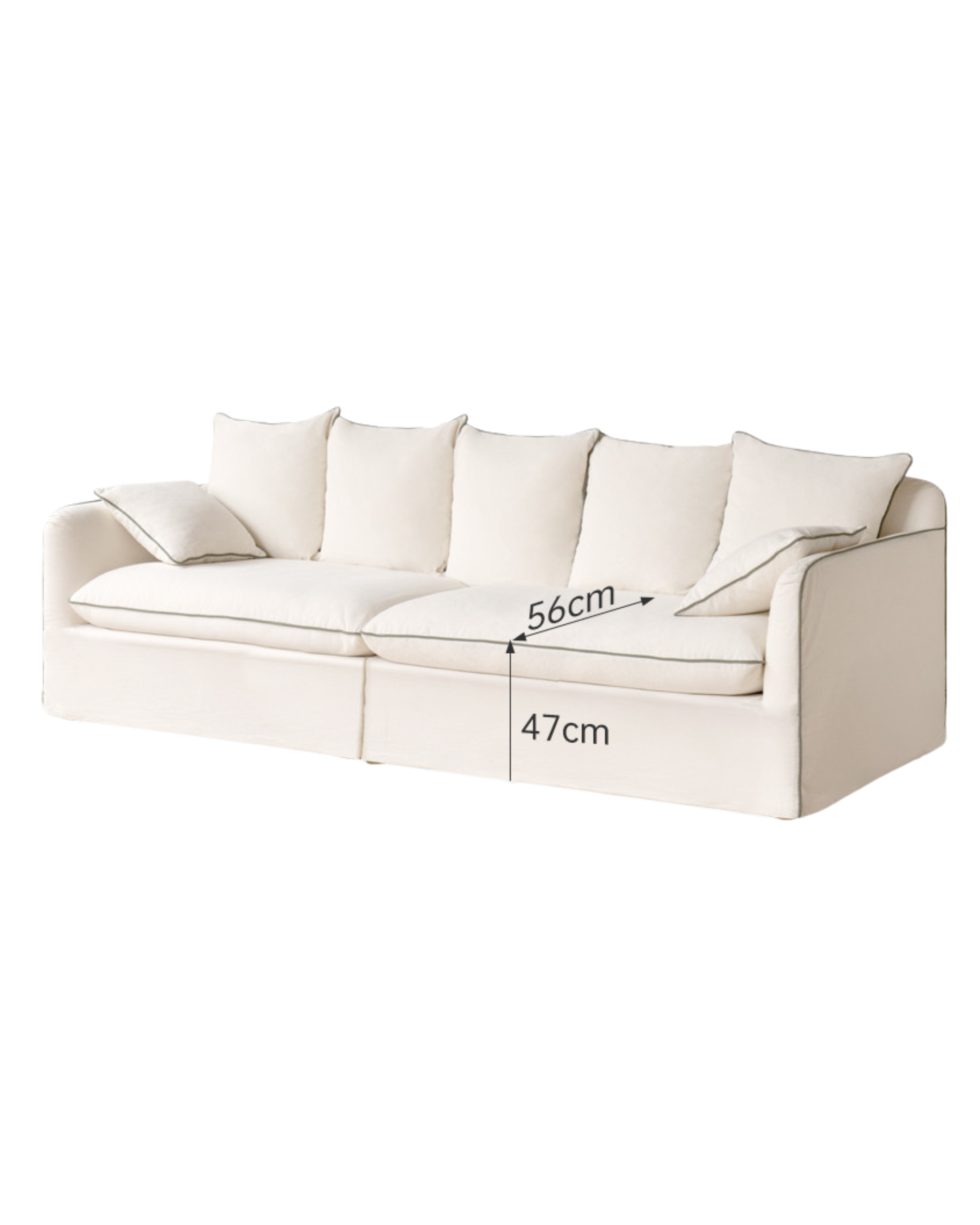 100%Cotton & Linen Sofa – Cream White Fabric