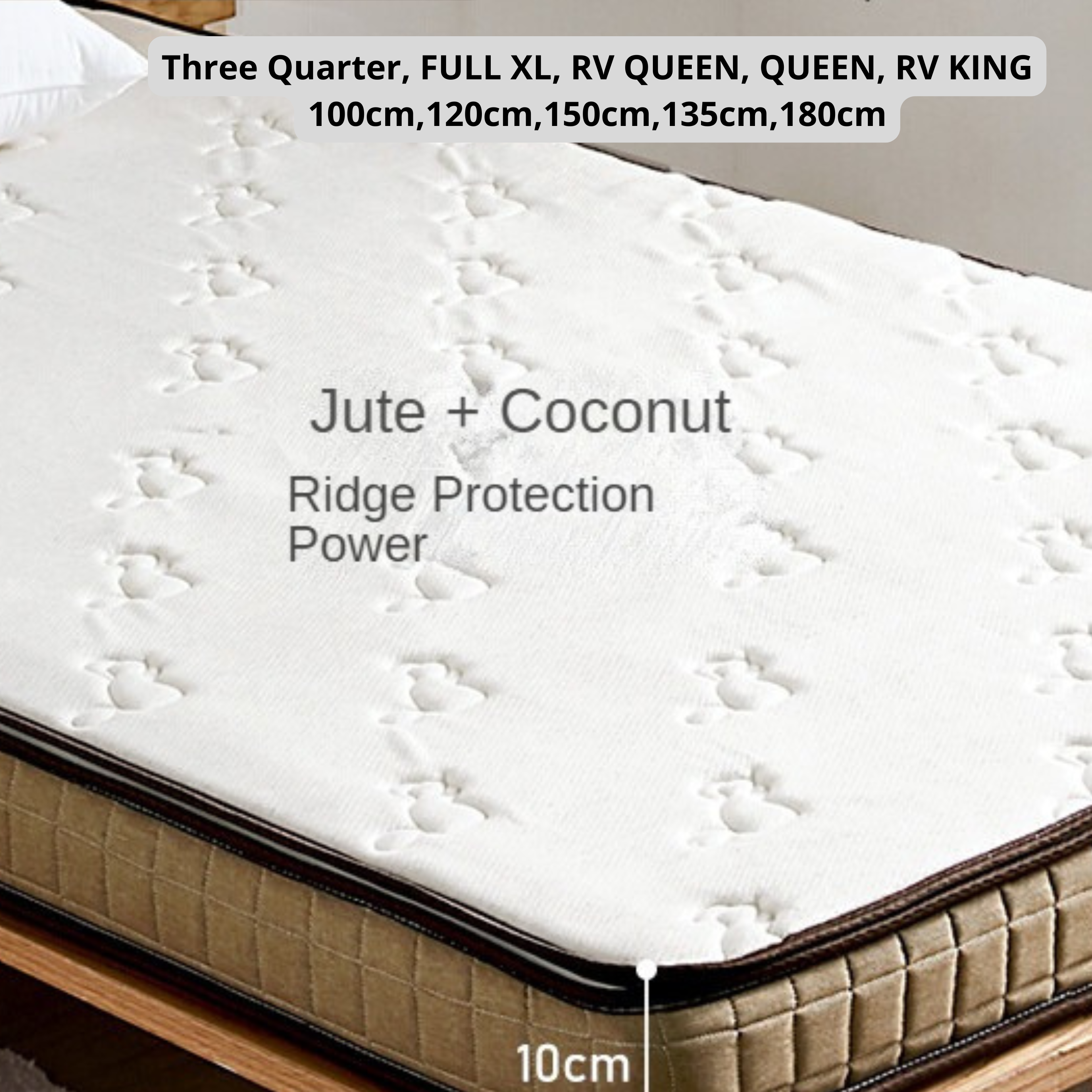 Coconut palm latex Mattress with spine protection jute mat 10CM