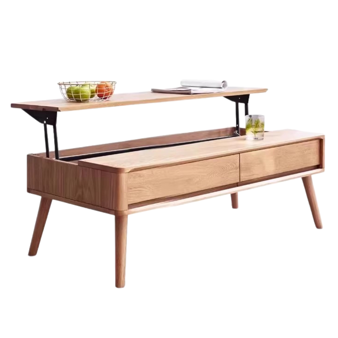Oak Solid Wood Elevating Coffee Table