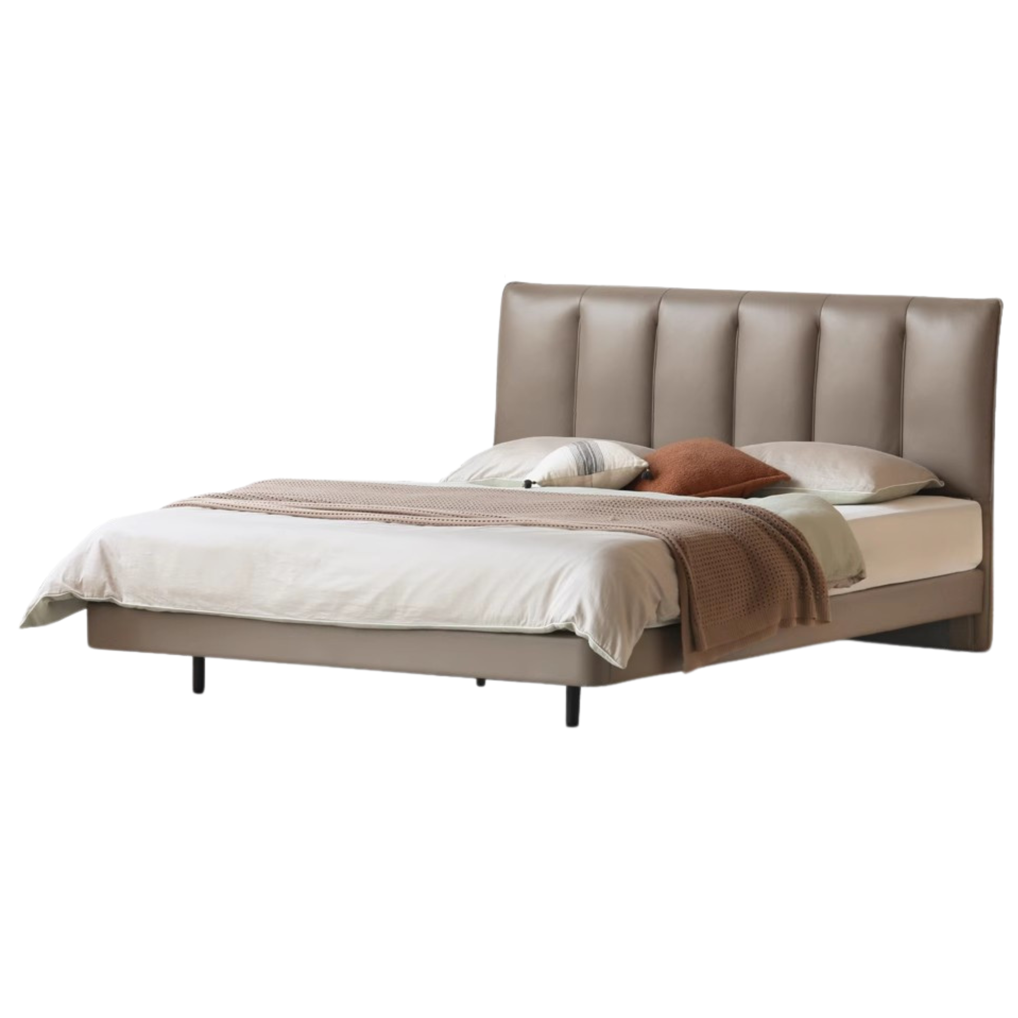 First layer of yellow cowhide Bed Light Luxury Suspension Bed