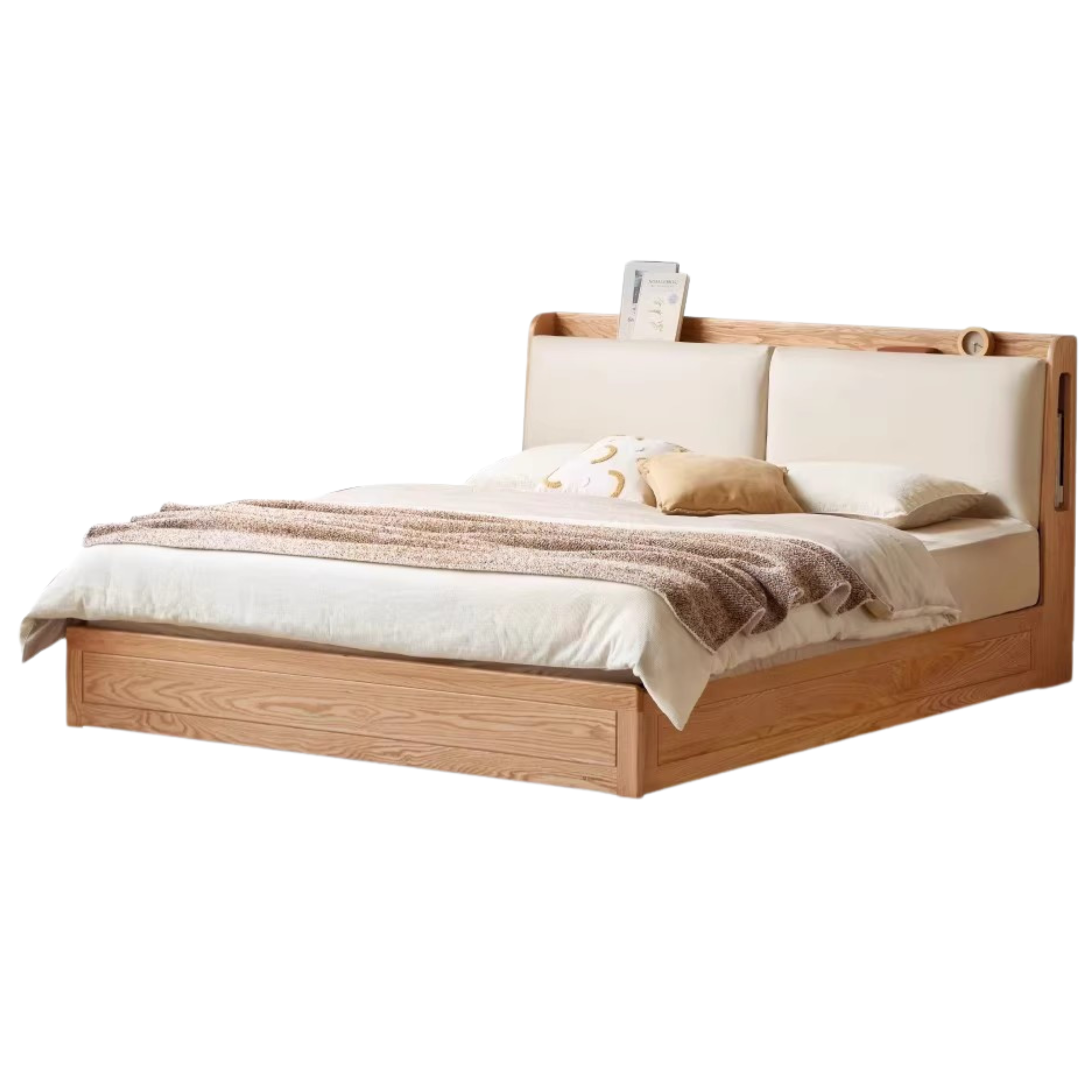 Oak Solid Wood Box Bed Storage Technology Cloth<