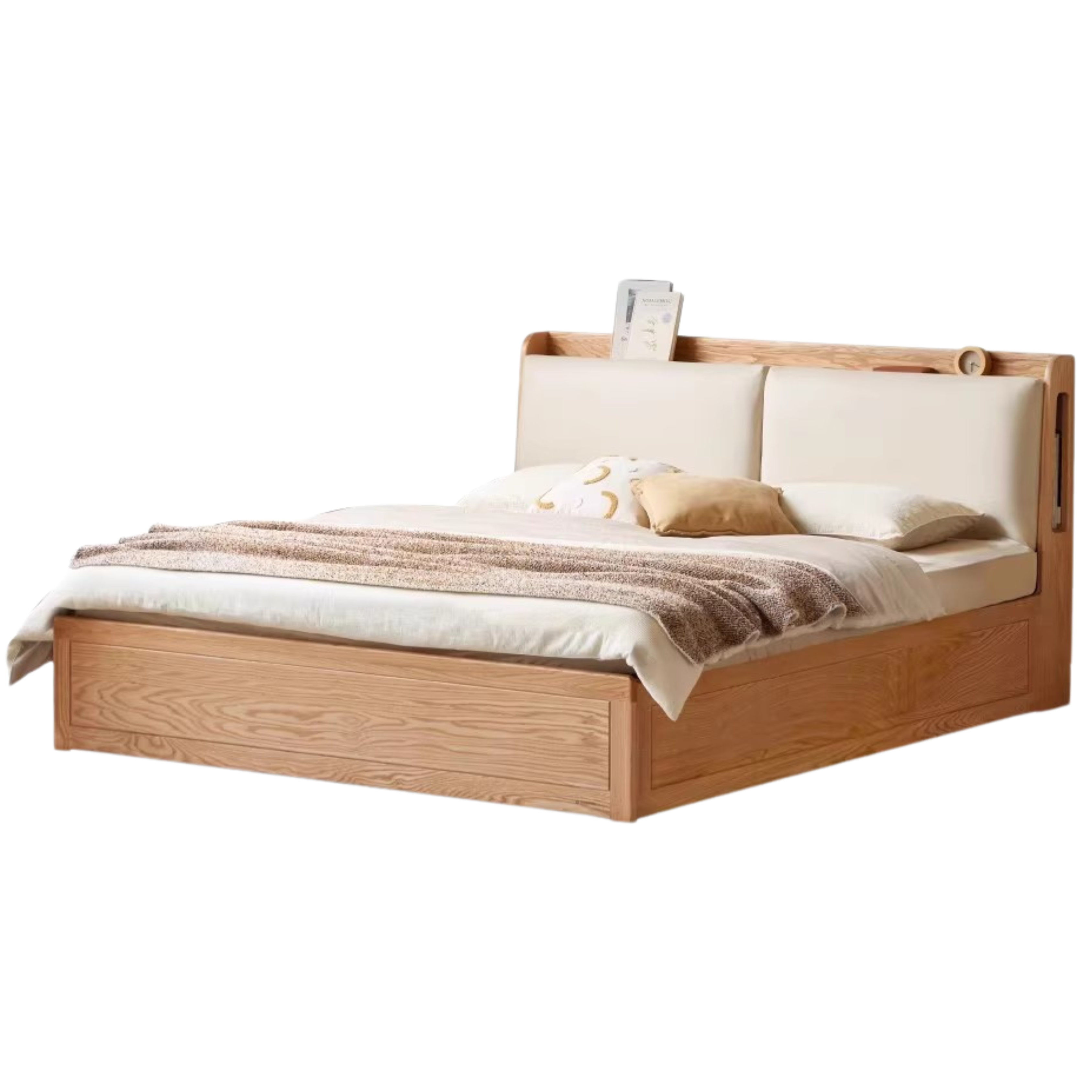 Oak Solid Wood Box Bed Storage Technology Cloth<