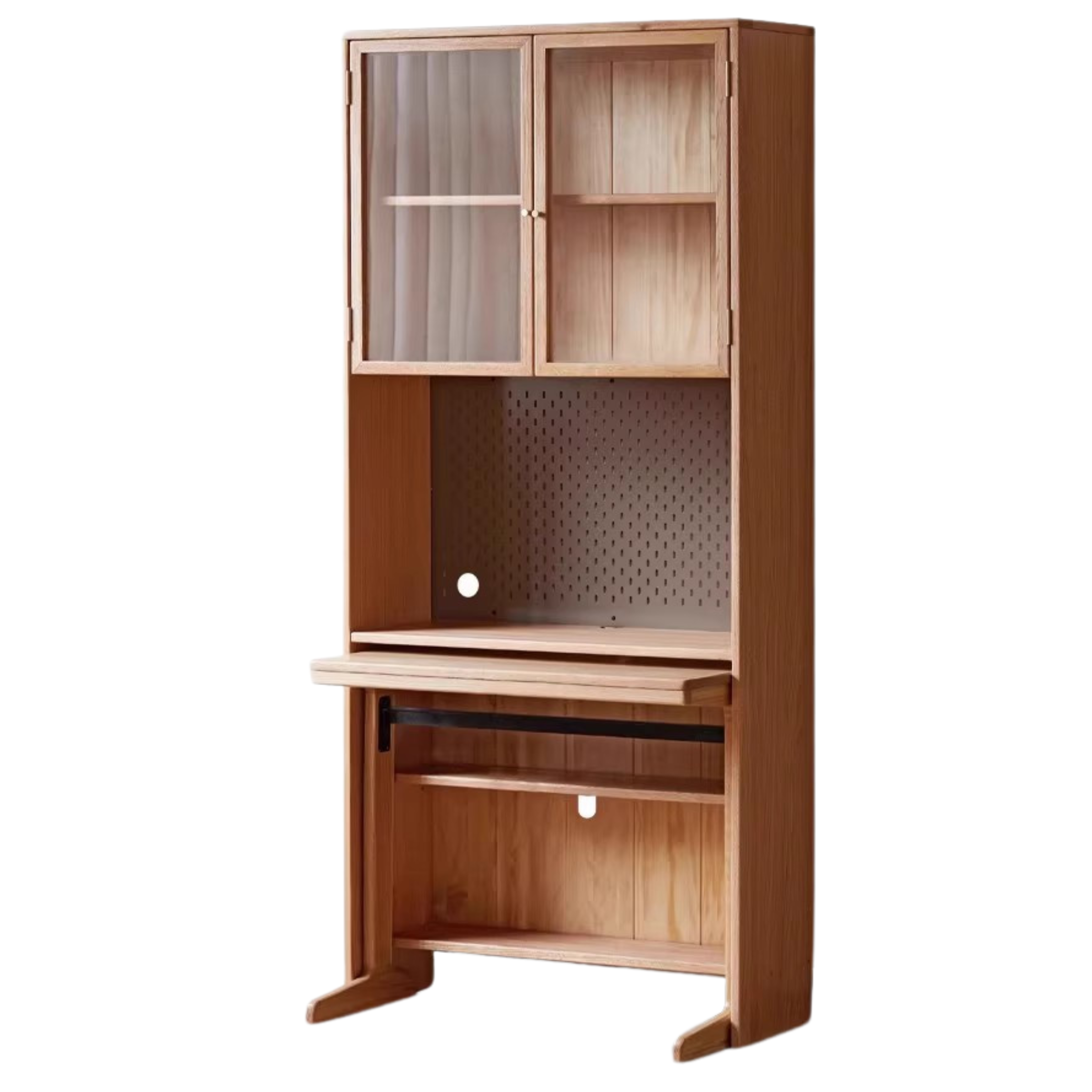 Oak Solid Wood Desk Bookshelf Integrated Study Table