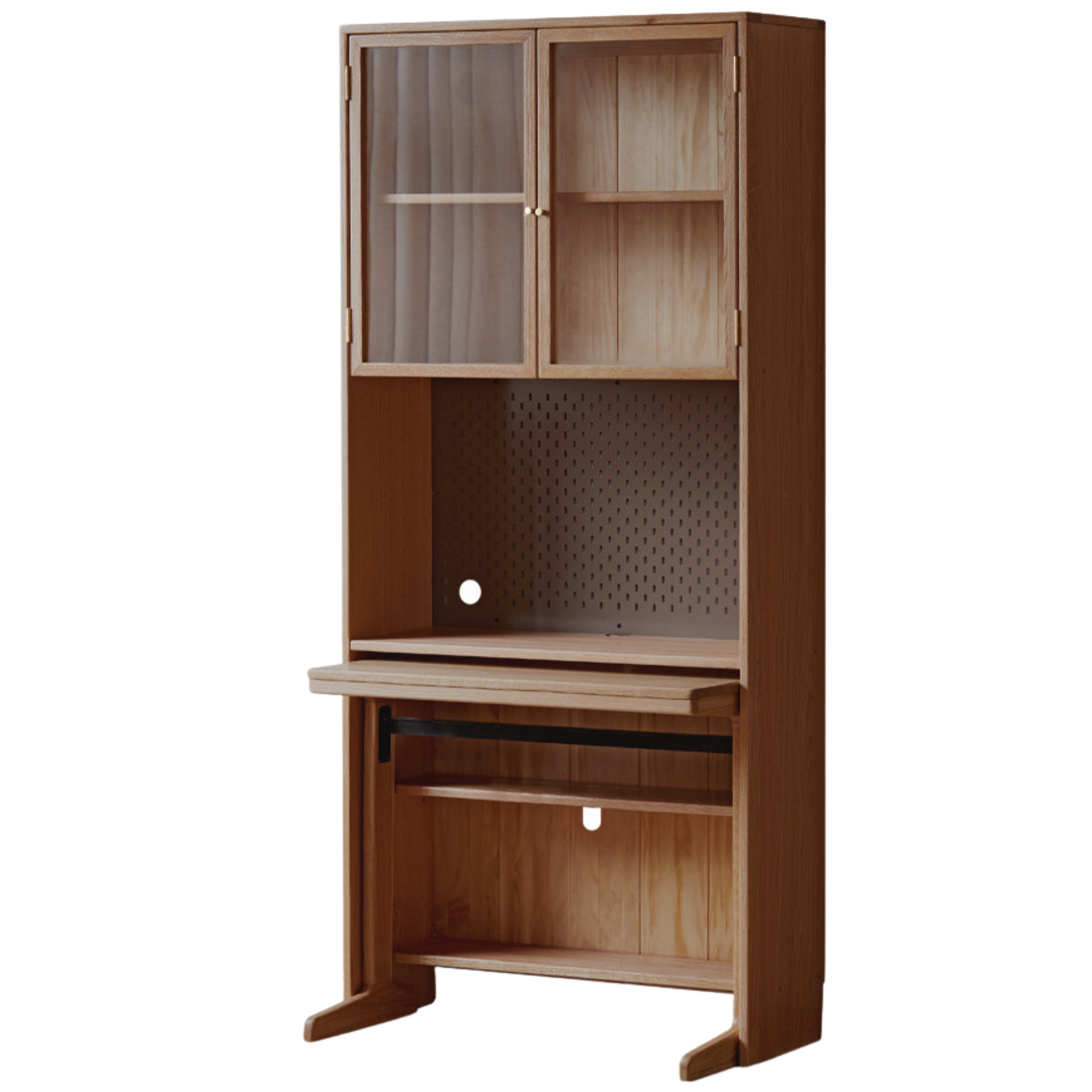 Oak Solid Wood Desk Bookshelf Integrated Study Table