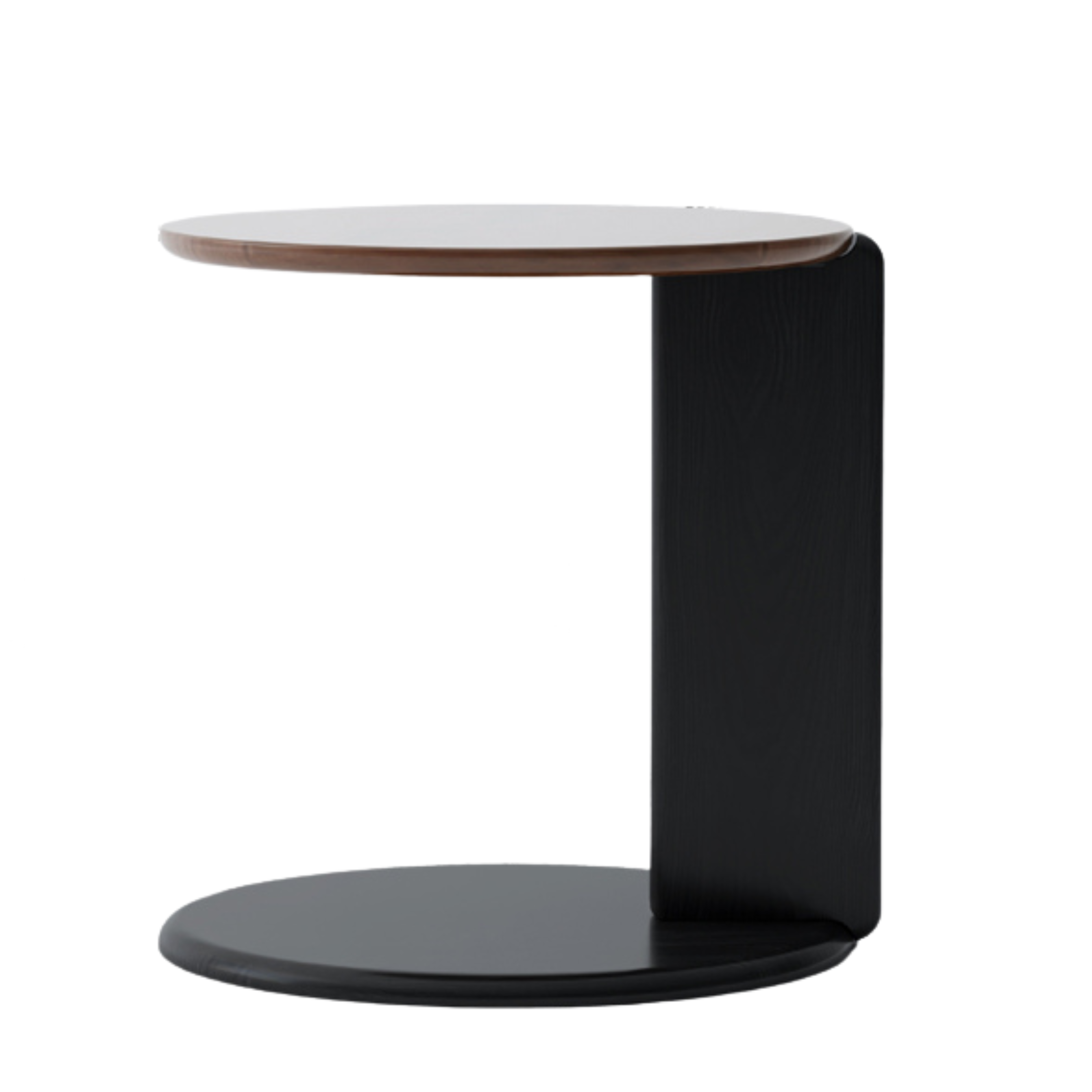 Black Walnut, Teak Solid Wood Round Coffee Table Italian Light Luxury.