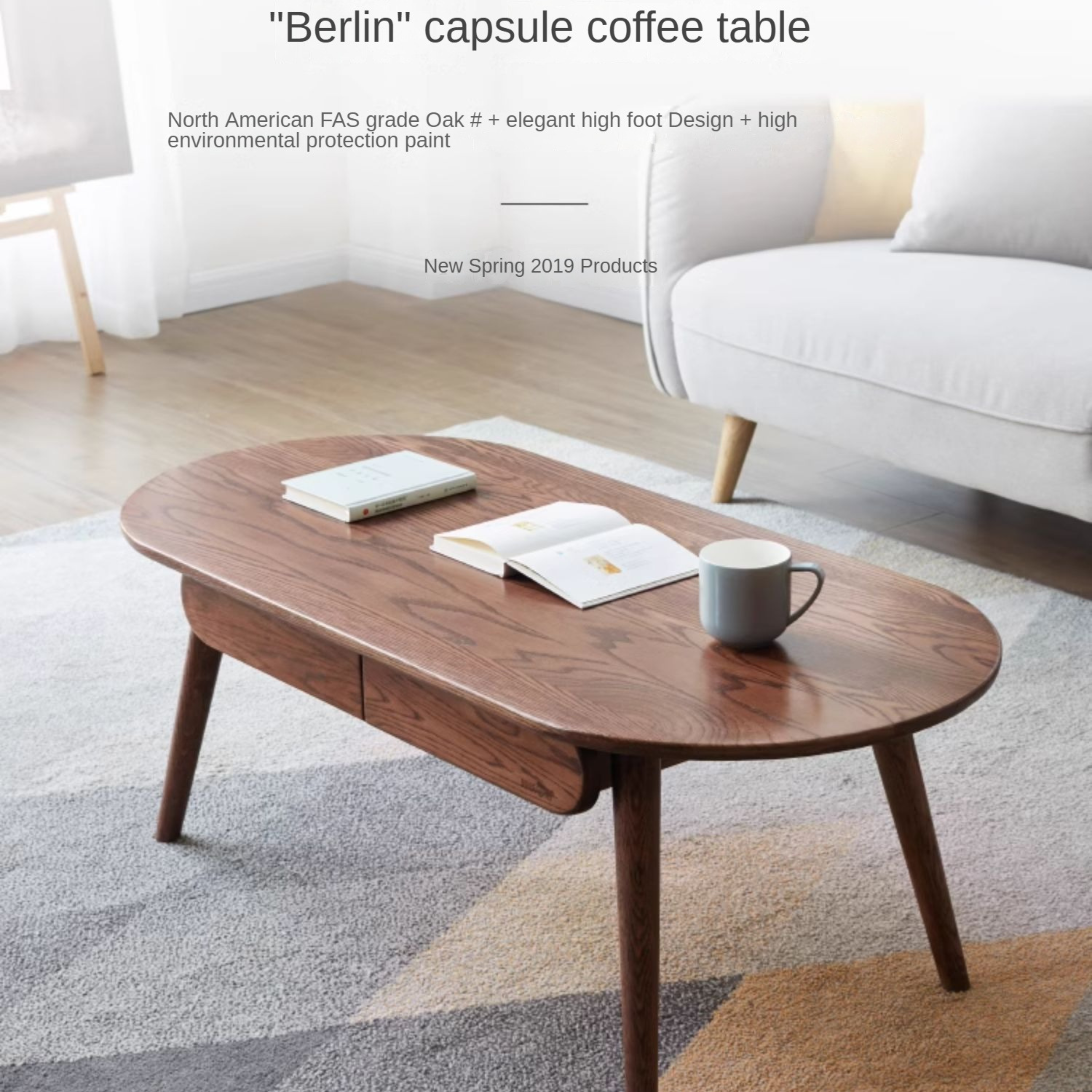 Oak Solid Wood Coffee Table
