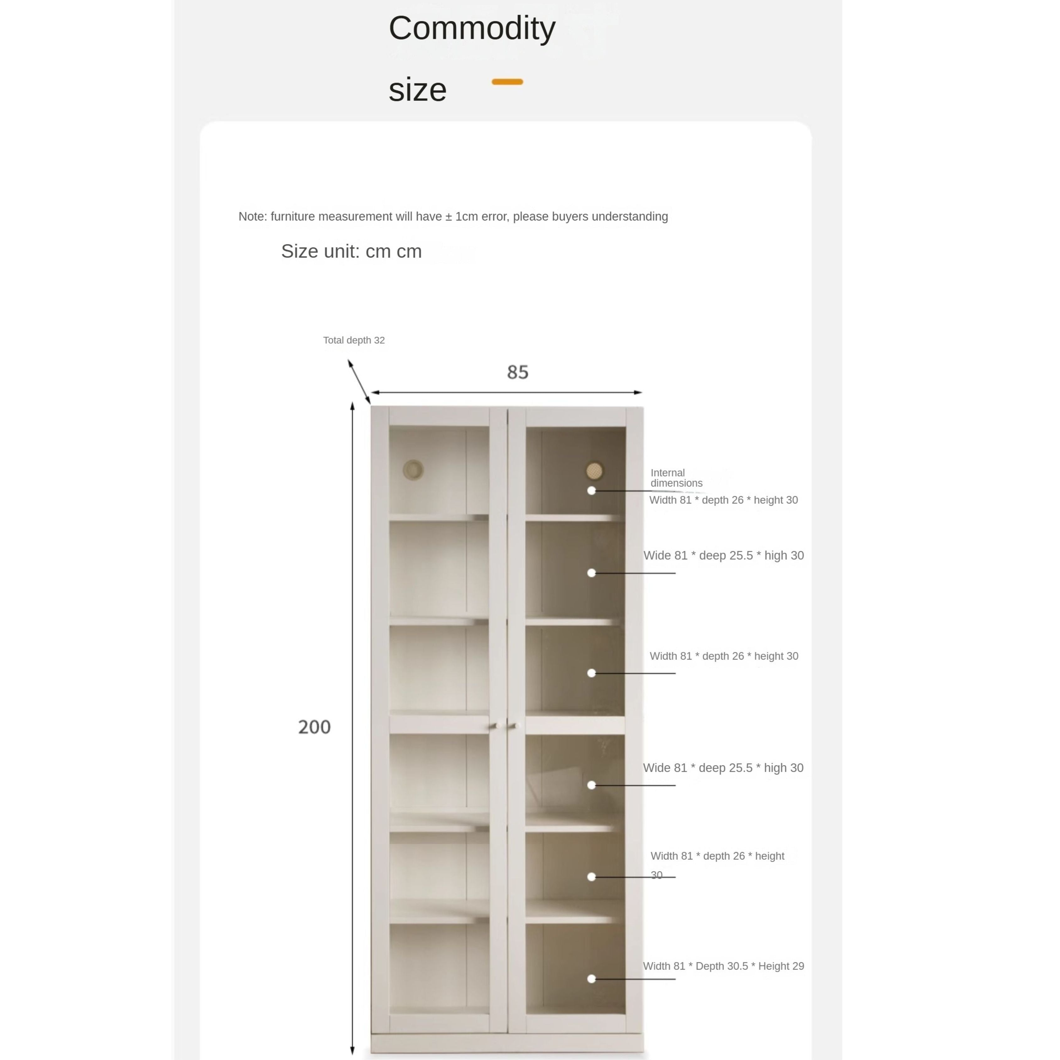 Poplar Solid Wood Bookcase Cream Style