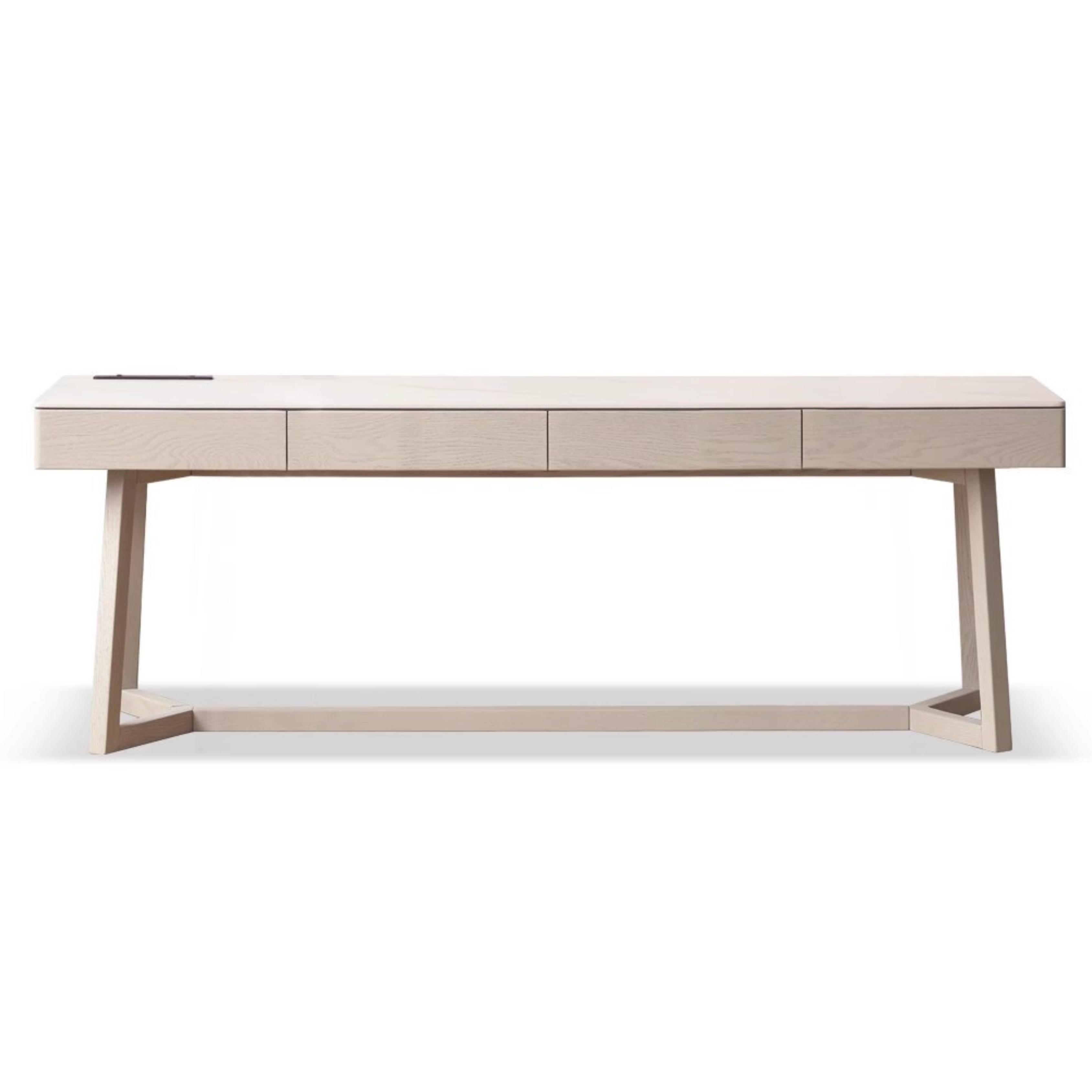 Oak, Poplar Solid Wood Slate Warm Elegant Desk With Drawer