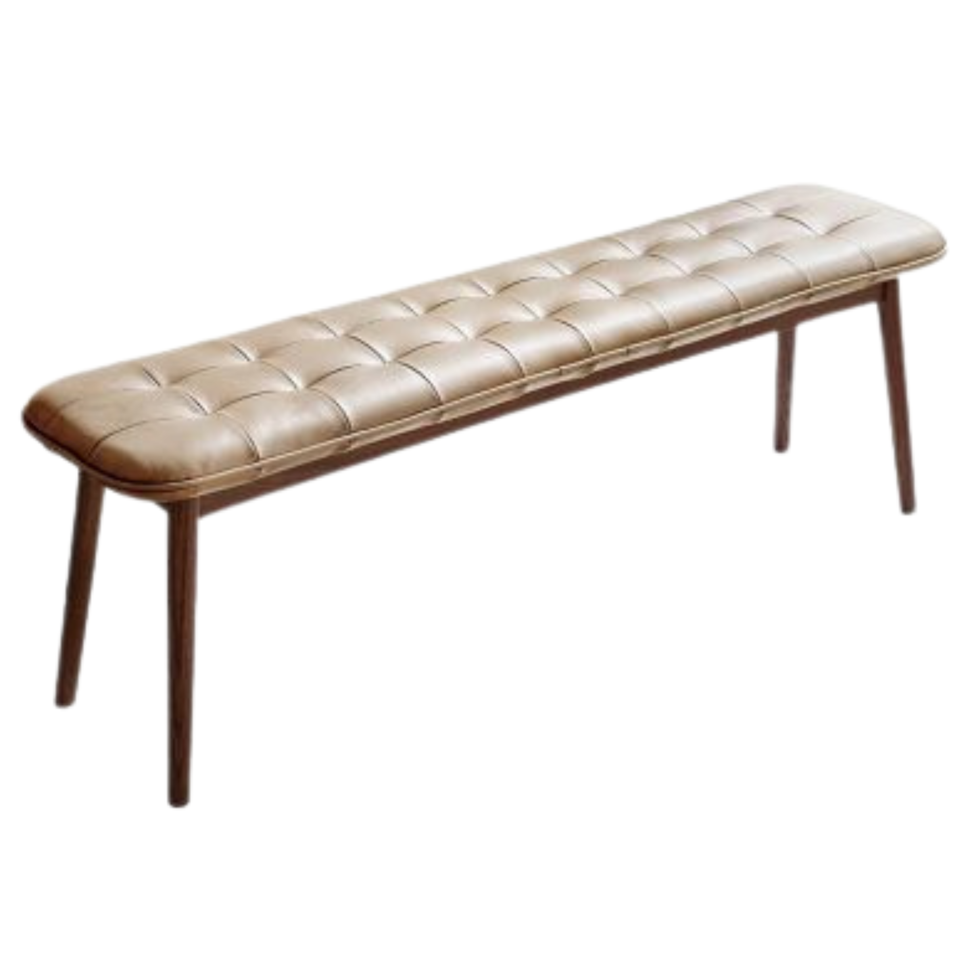Oak Solid Wood Cowhide Layer Seat Bench