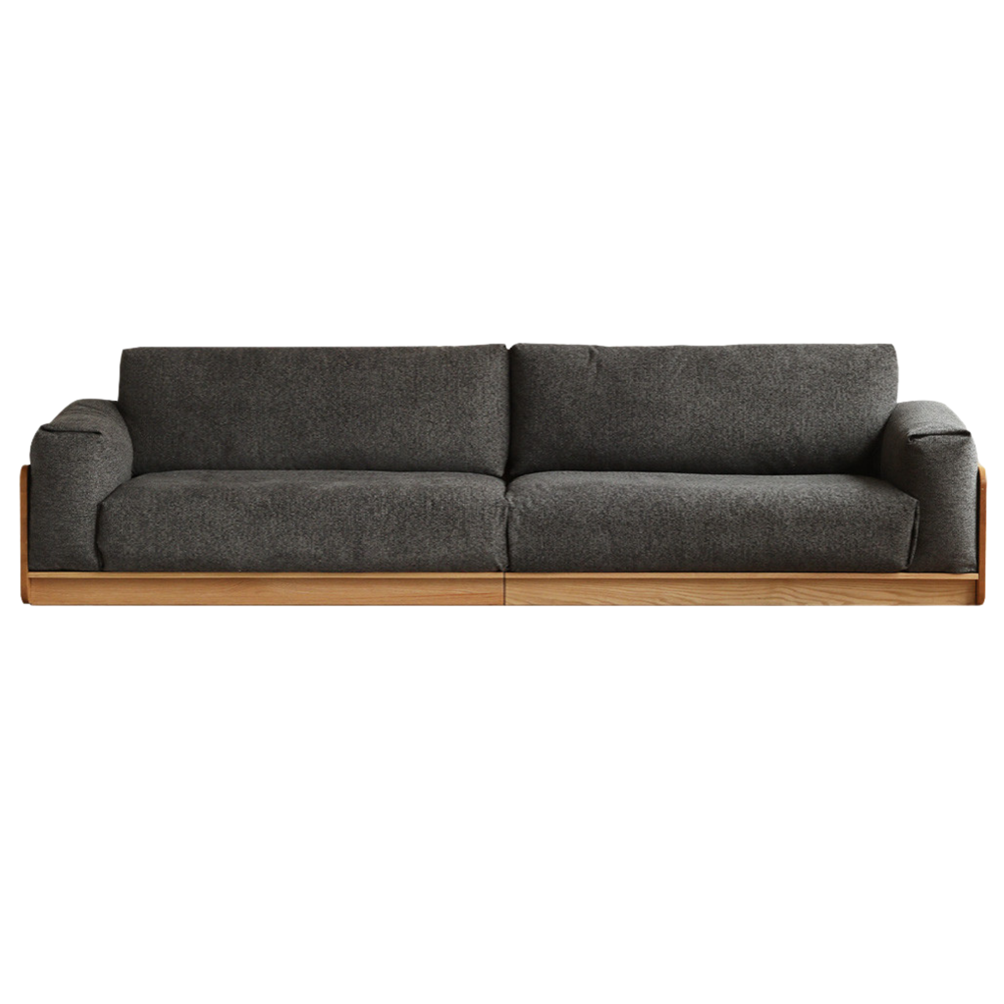 Oak Solid Wood Modern Floor Straight Sofa