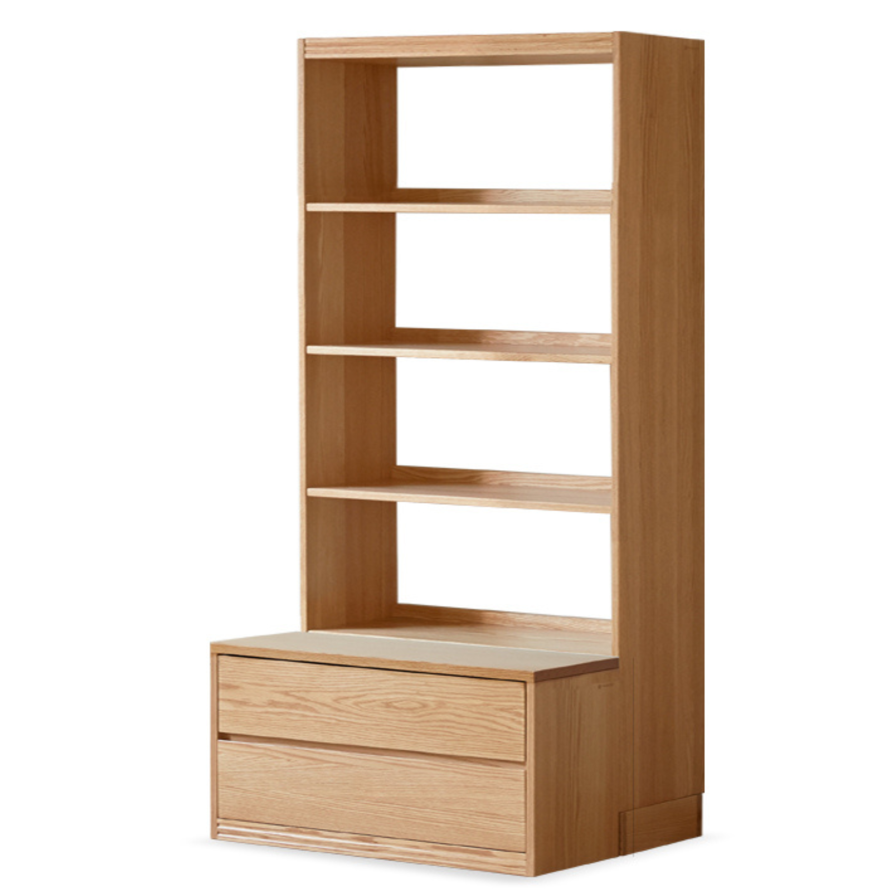 Oak Solid Wood Wall-To-Wall With Seat Combined Bookshelf