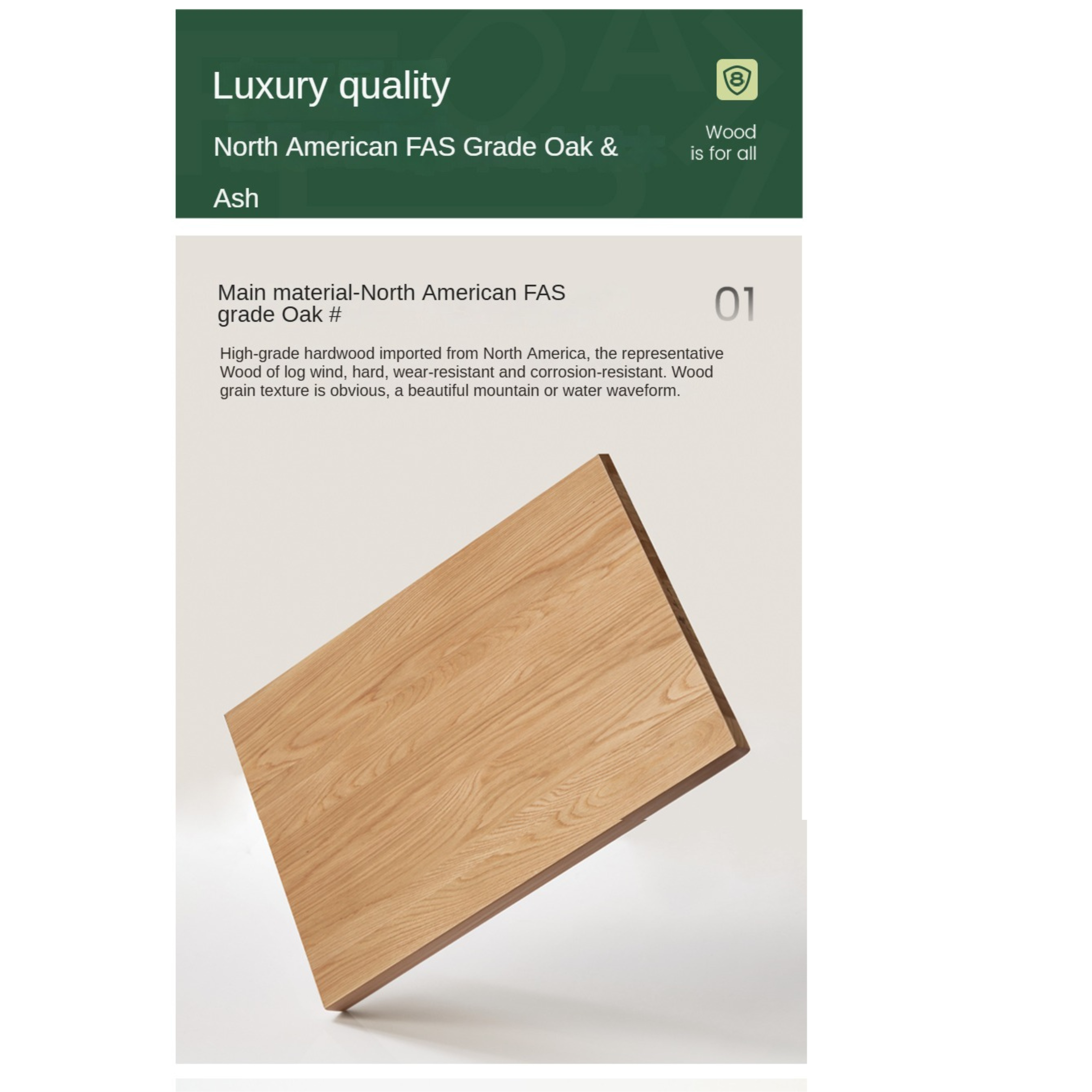 Oak, Ash Solid Wood Leather Soft Suspended Bed Italian Light Luxury